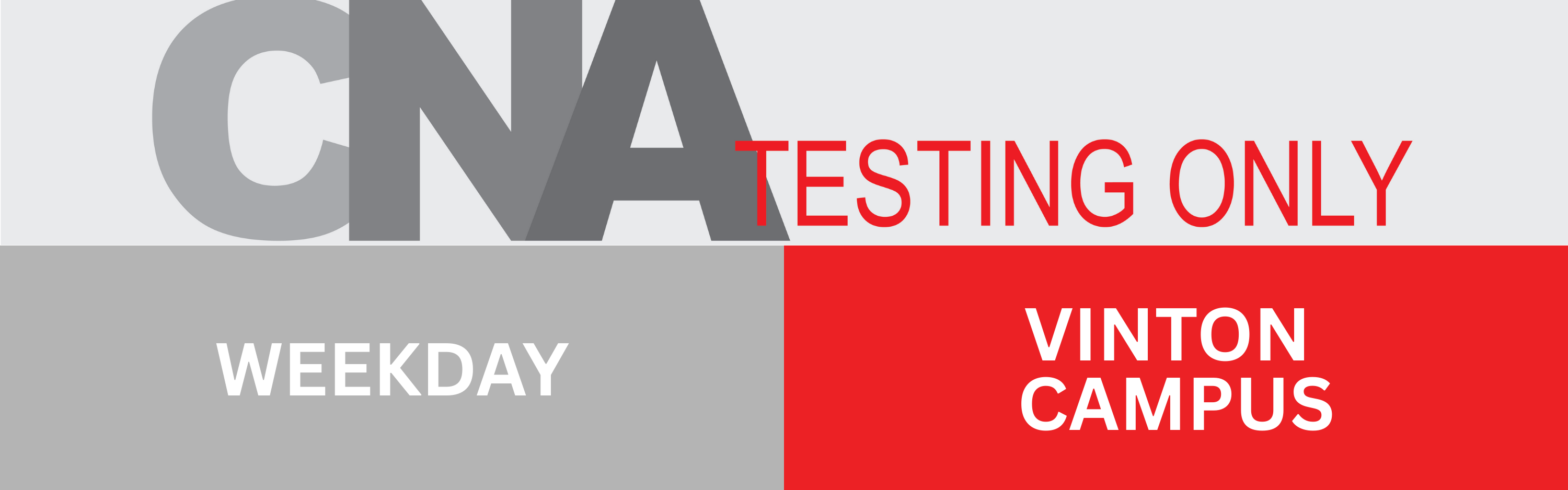 CNA Testing Only: Oct. 15, 2026 (Weekday : Vinton)